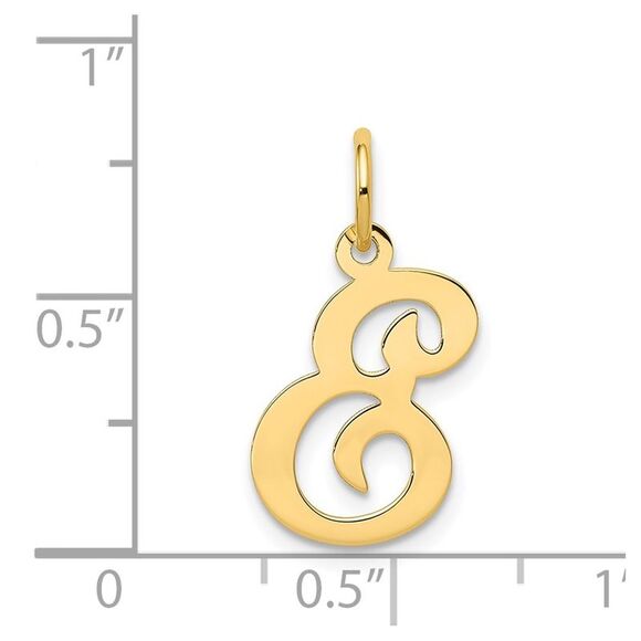 14k Yellow Gold, Sophia Collection, Small Script Initial E Pendant - Picture 4 of 5